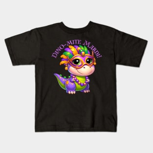 Dino-mite mardi gras Kids T-Shirt